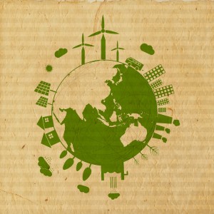 World Environment Day concept with illustration of urban city an